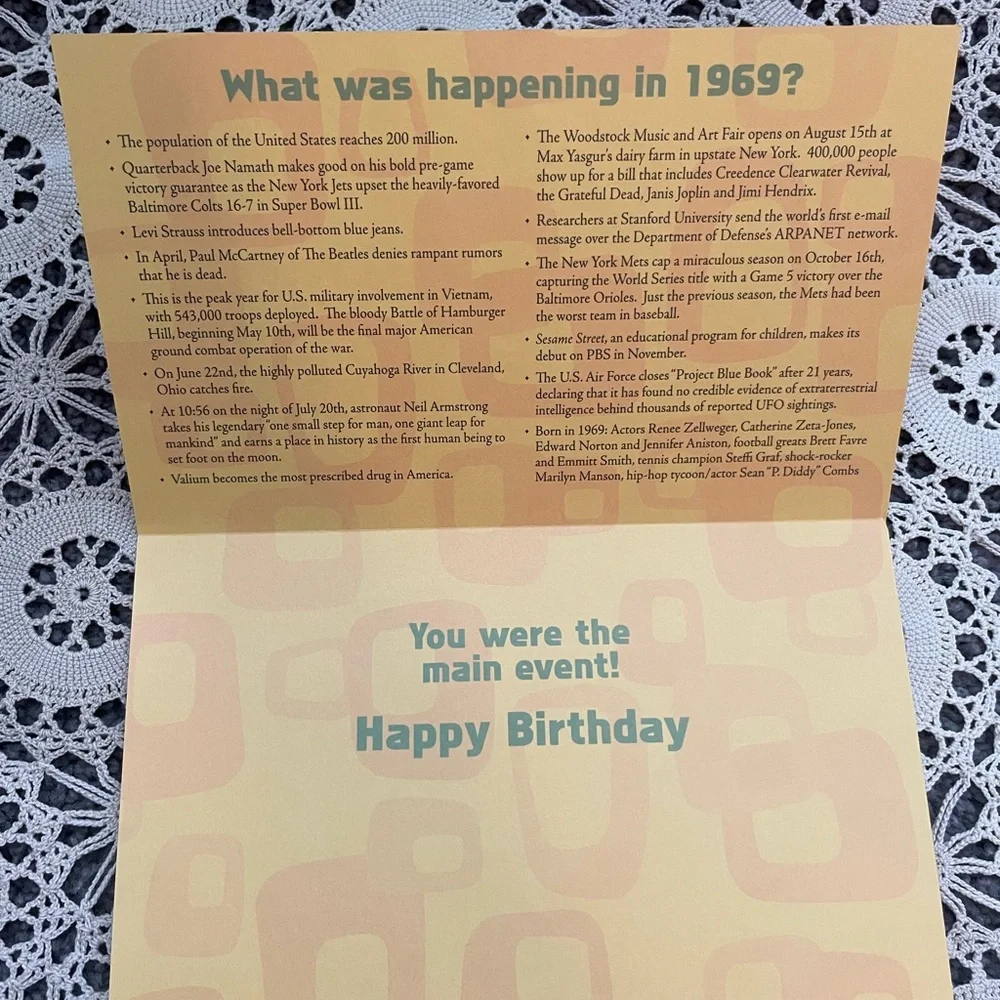 🪩Year of Birth 1969 Birthday Card